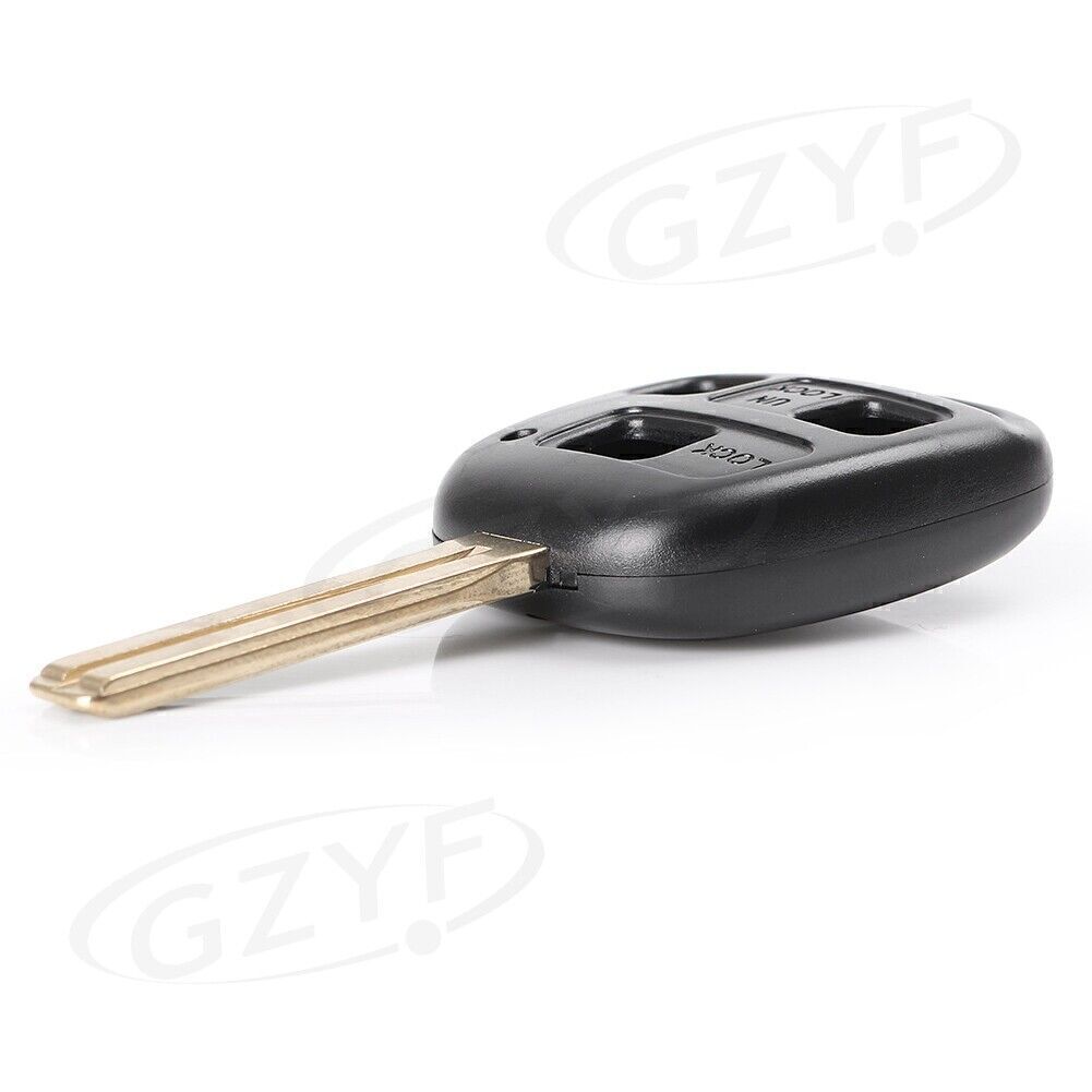 Remote Key Fob Shell Case Cover 3-Buttons Replacement Universal Fit for Lexus Black