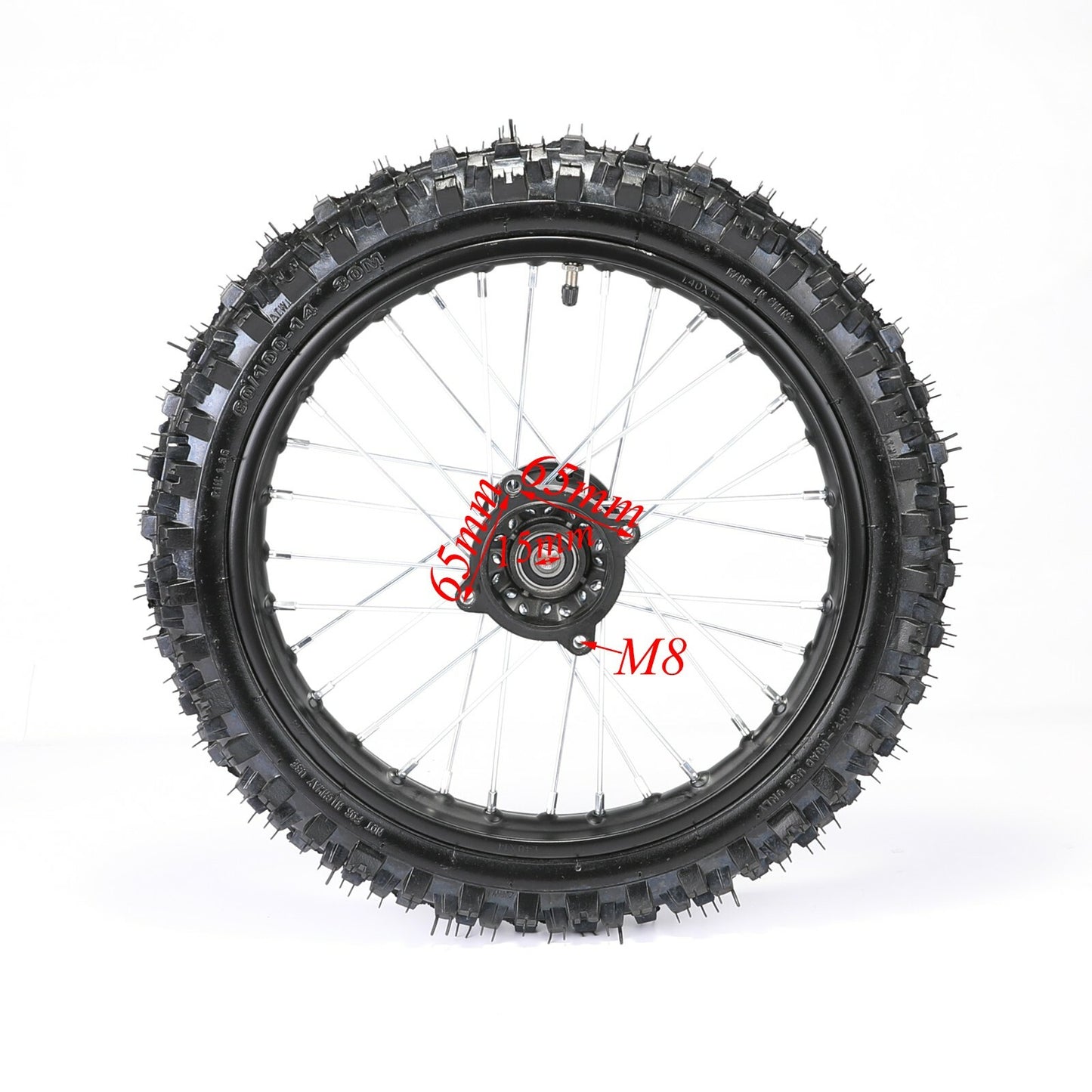 15mm 14-inch + 12-inch wheels, 80/100-12, 60/100-14 tires, rims, grooves for Apollo SSR 110 125cc bicycles.