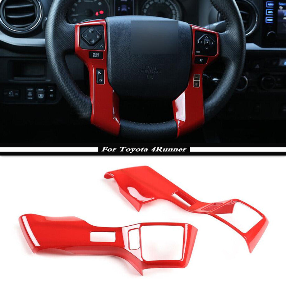 Red interior steering wheel frame trim cover for 2010-2023 for Toyota 4Runner