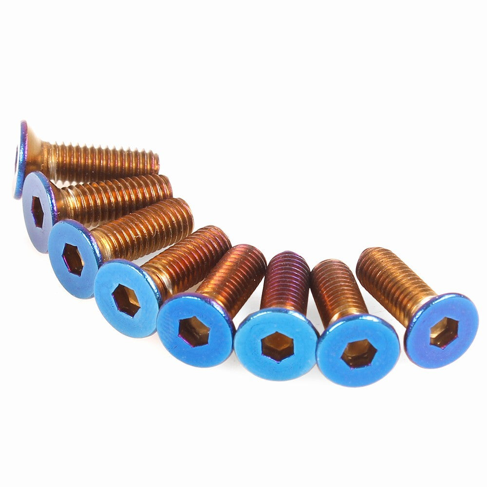 Roast Blue 8PCS Flat Head Steering Wheel Conical Screw Kit + Allen Key