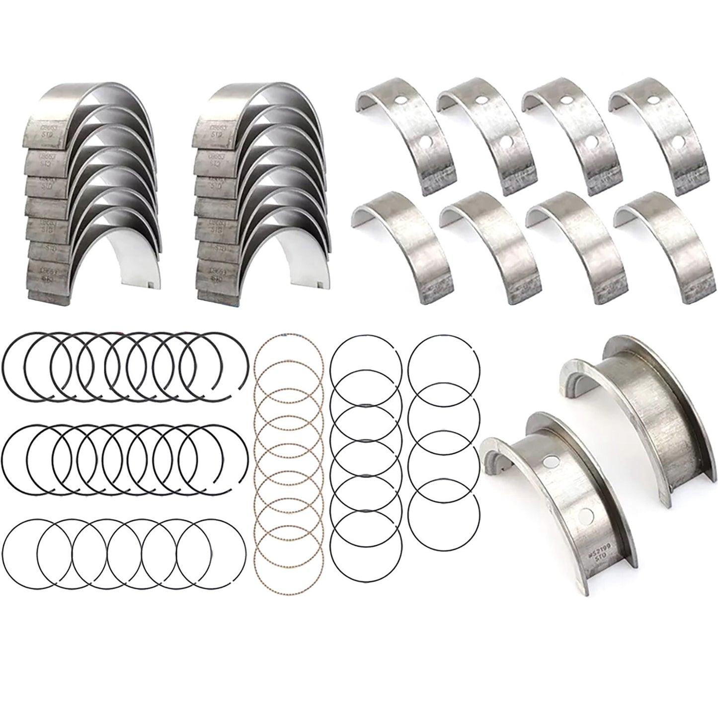 Main Rod Bearings w/ Piston Rings 99-16 for CHEVY for GM LS Gen III IV New