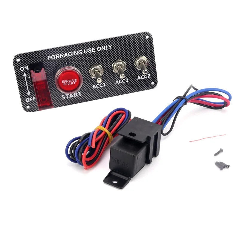 Car 12V LED Ignition Panel Toggle Button Kit for Racing Engine Start Push Switch