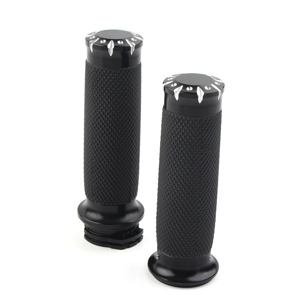 1 Black Handlebar Hand Grips for Harley Touring Sportster XL Dyna Softail VRSC
