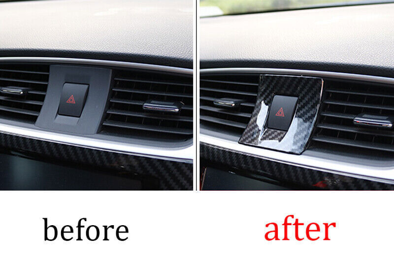 Mergency Light Switch Control Trim Fit for Nissan Sentra 2013-2019 Carbon Fiber