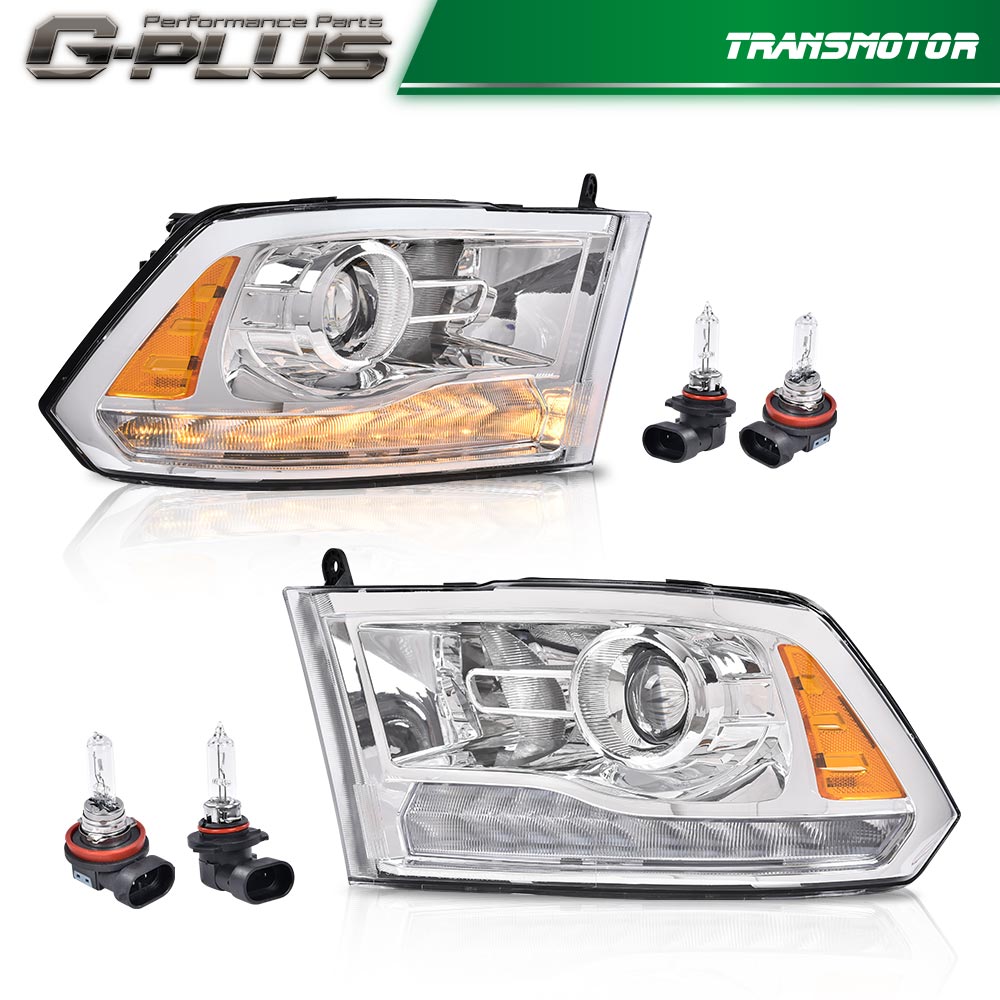 Suitable for 13-18 for Dodge for Ram 1500 2500 3500 chrome projector headlight strip LED DRL