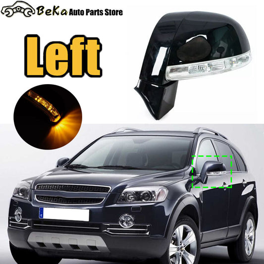 1-piece for Chevrolet Captiva 2008-2017 Left Rearview Mirror Assembly, Black, 8-pin