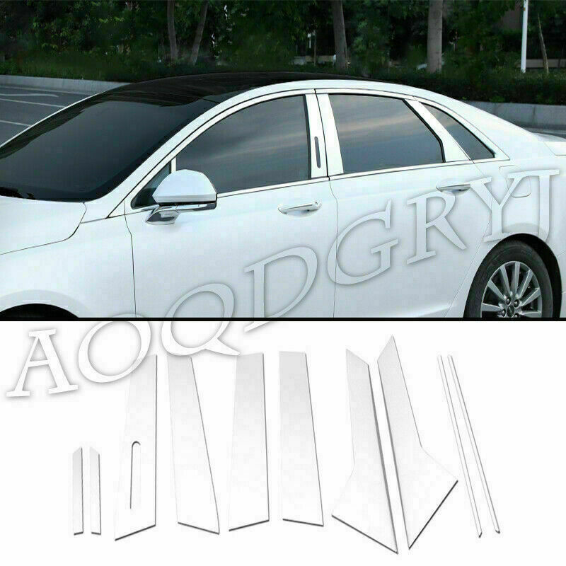 10X for Lincoln MKZ 2013-2020 Chrome Pillar Post Panel Covers w/Keypad Cutout