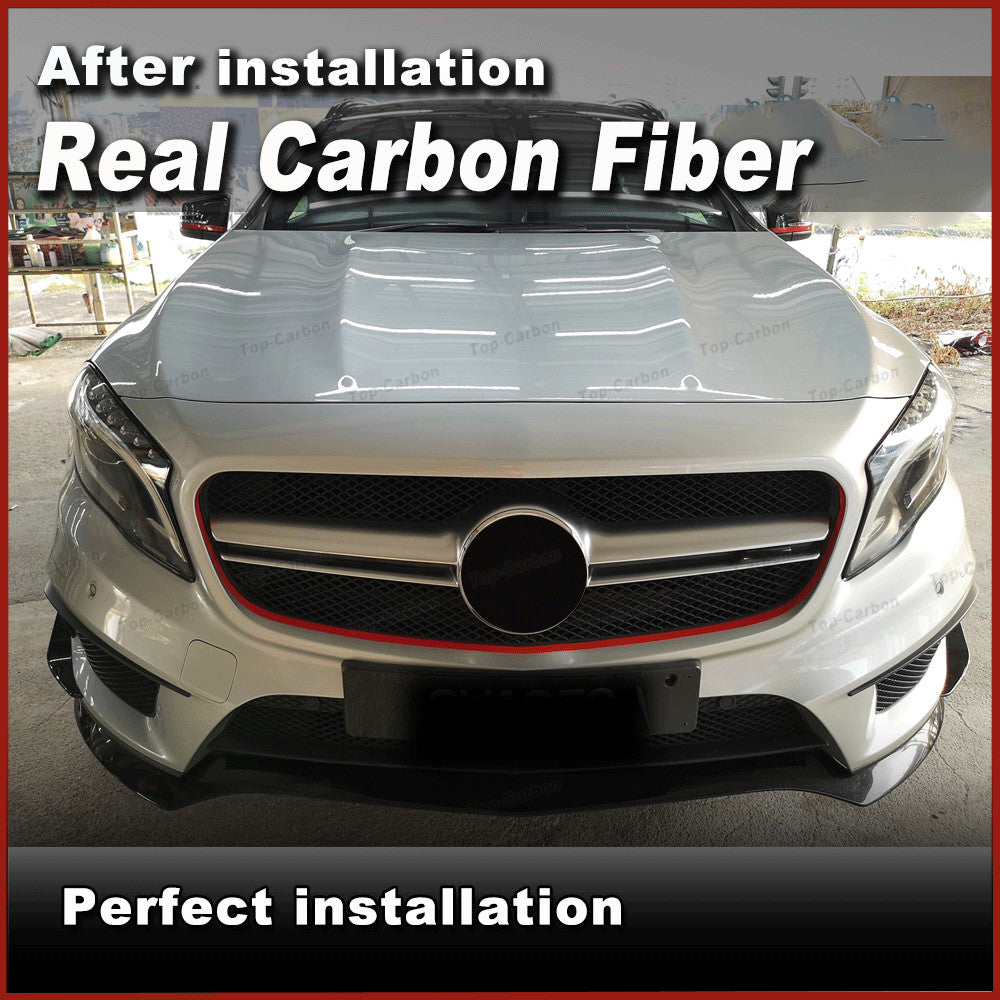 REAL CARBON Front Bumper Splitter Fins Canard for Mercedes-Benz GLA 45 14-18