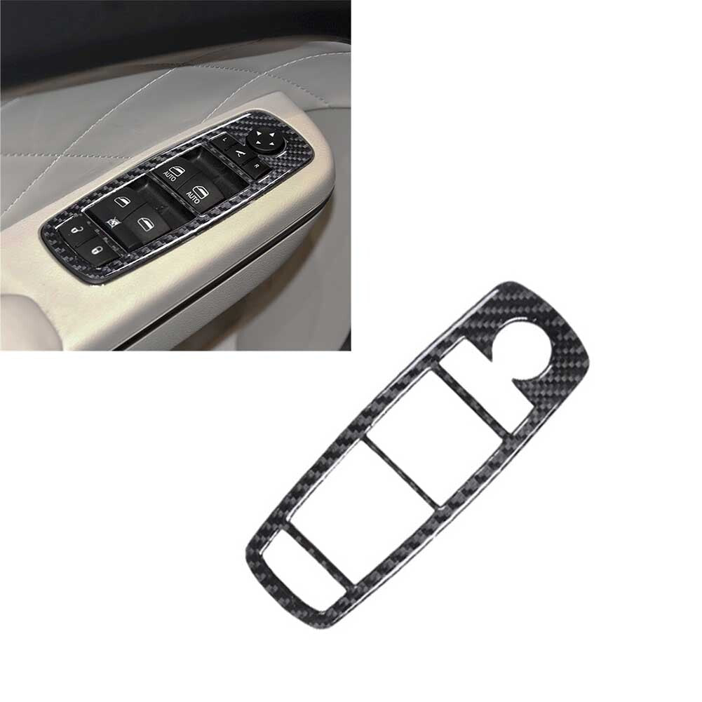 Carbon Fiber Interior Driver Window Control Cover Trim for Chrysler 300 2015-22