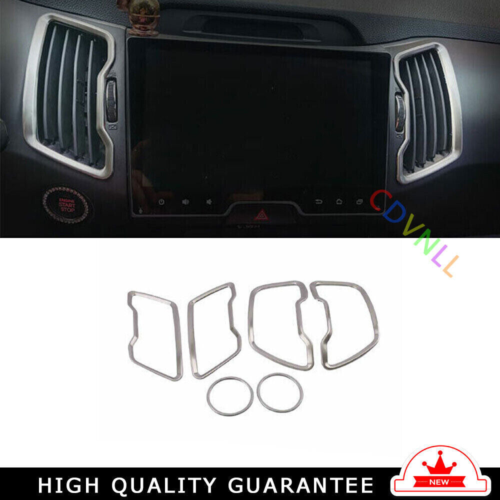 LR Middle Air Outlet Vent Cover Trim for Kia Sportage R 11-2016 Silver Steel