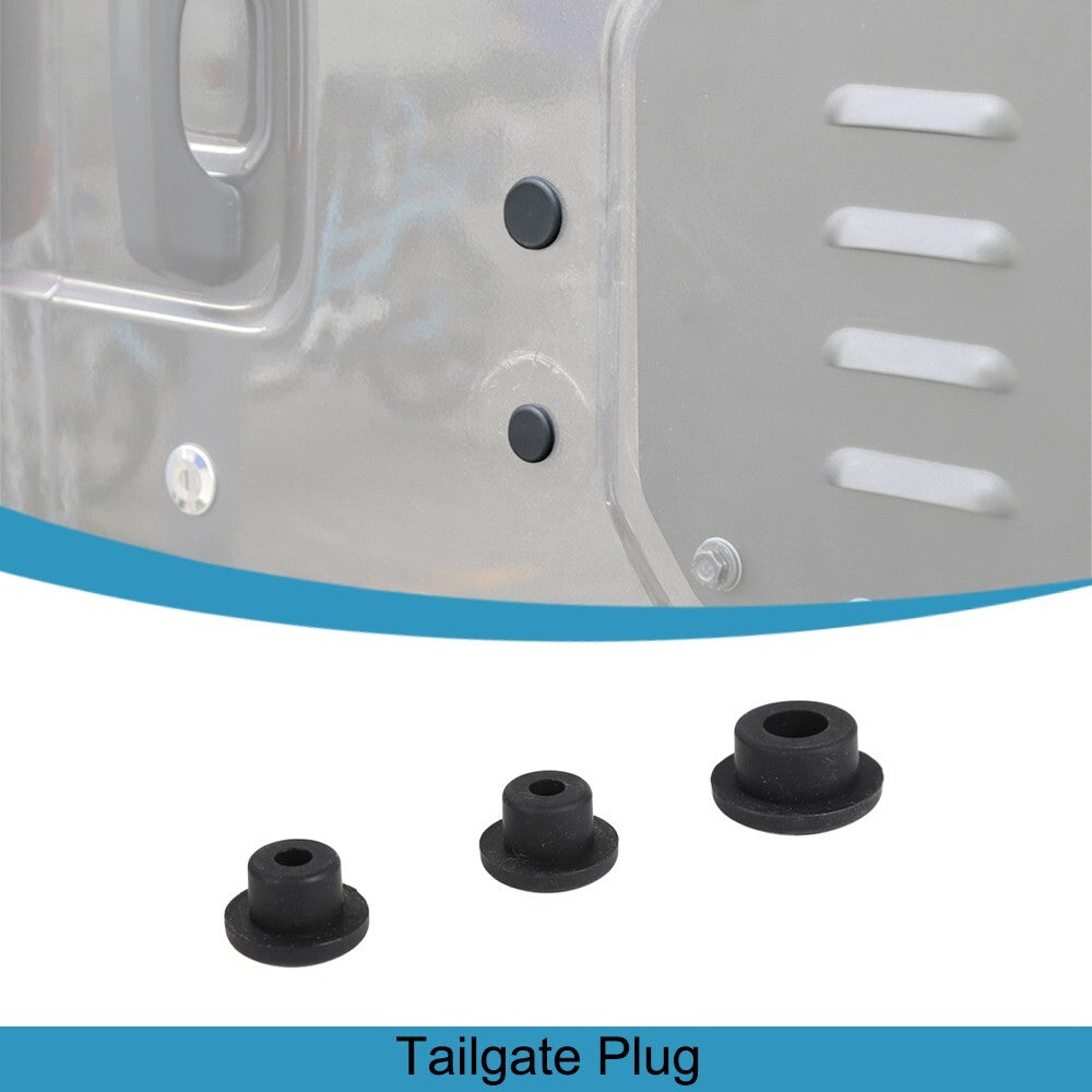 3PCS Tailgate Rubber Plug Spare Tire Delete Hole Fill for Jeep for Wrangler JL 2018+