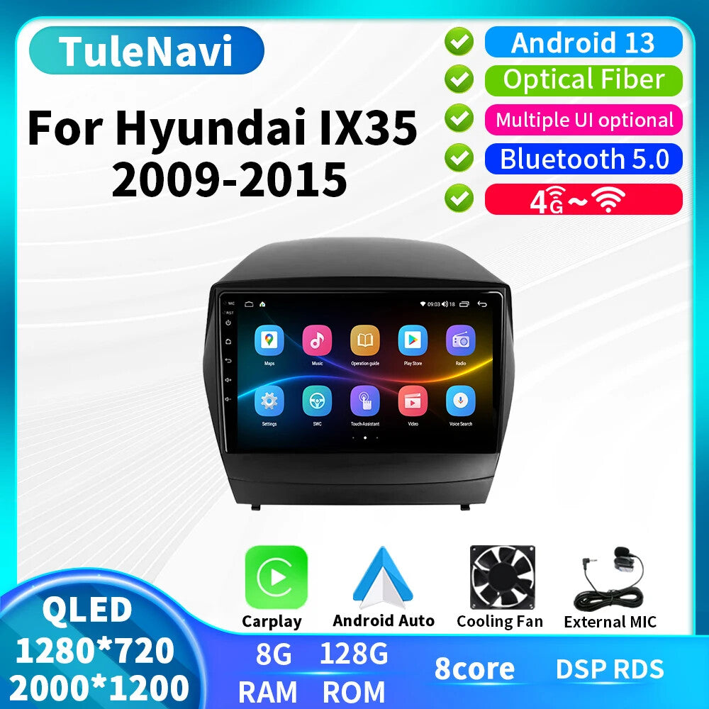 for Hyundai for Tucson iX35 2009-2015 Car Radio CarPlay GPS Multimedia Player Screen