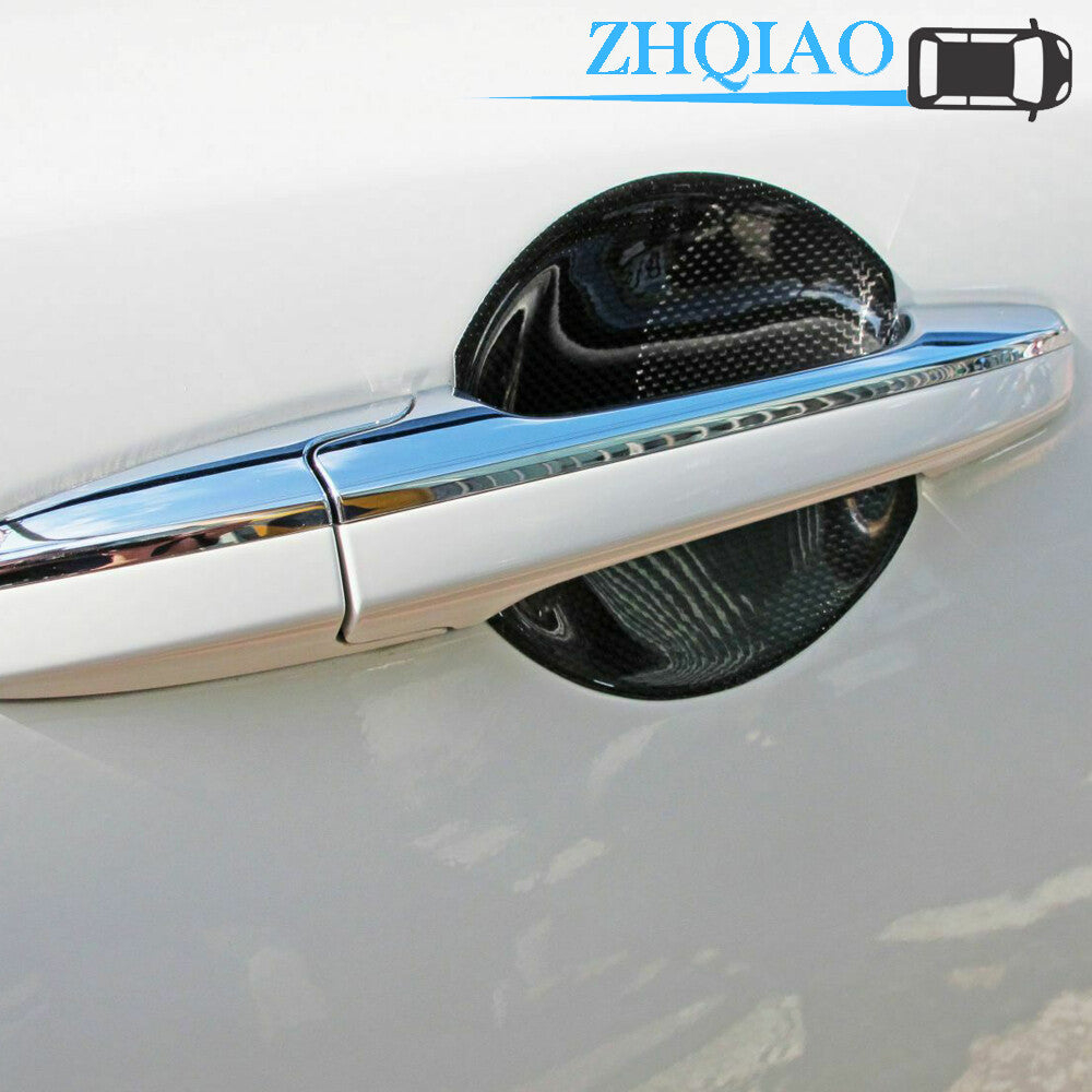 Carbon Fiber Handle Door Bowl Cover Trim for Honda for Civic 8th Gen Sedan 06-11