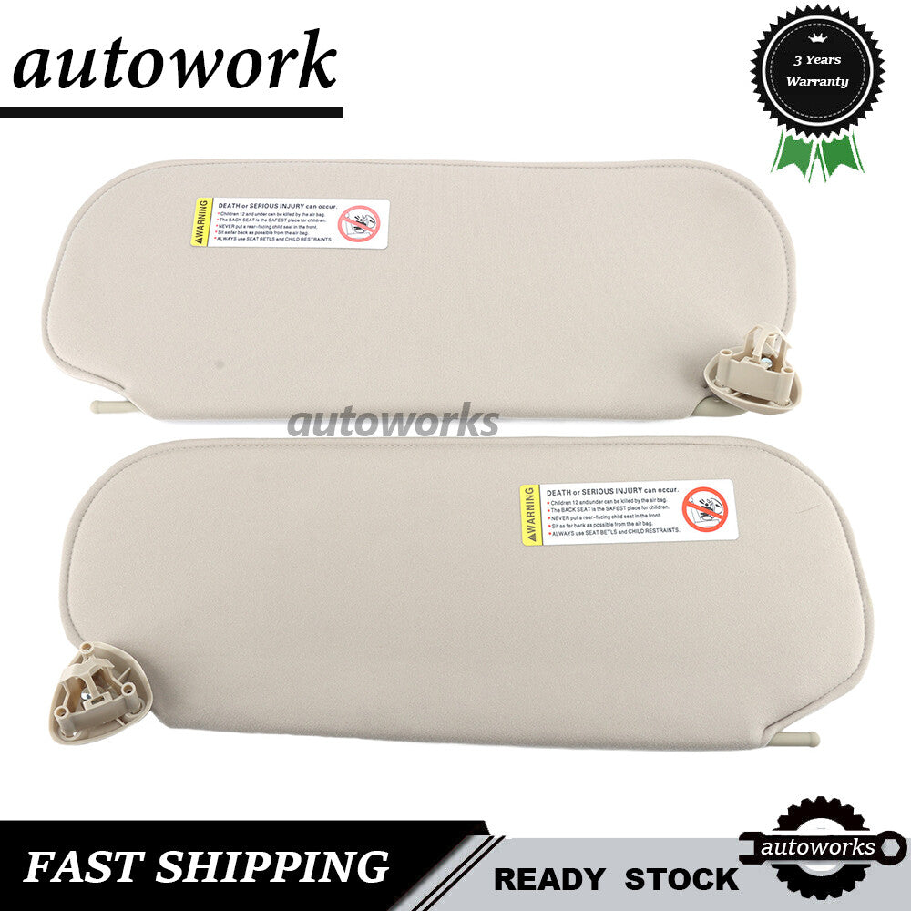 for Chevy Express for GMC Savana 1999-2019 Pair Gray Left Right Sun Visor w/o Light