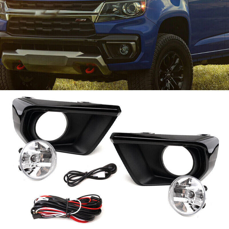 for Chevy Colorado 2020 2021 Front Bumper Fog Lights Lamps w/Wiring Switch Cover