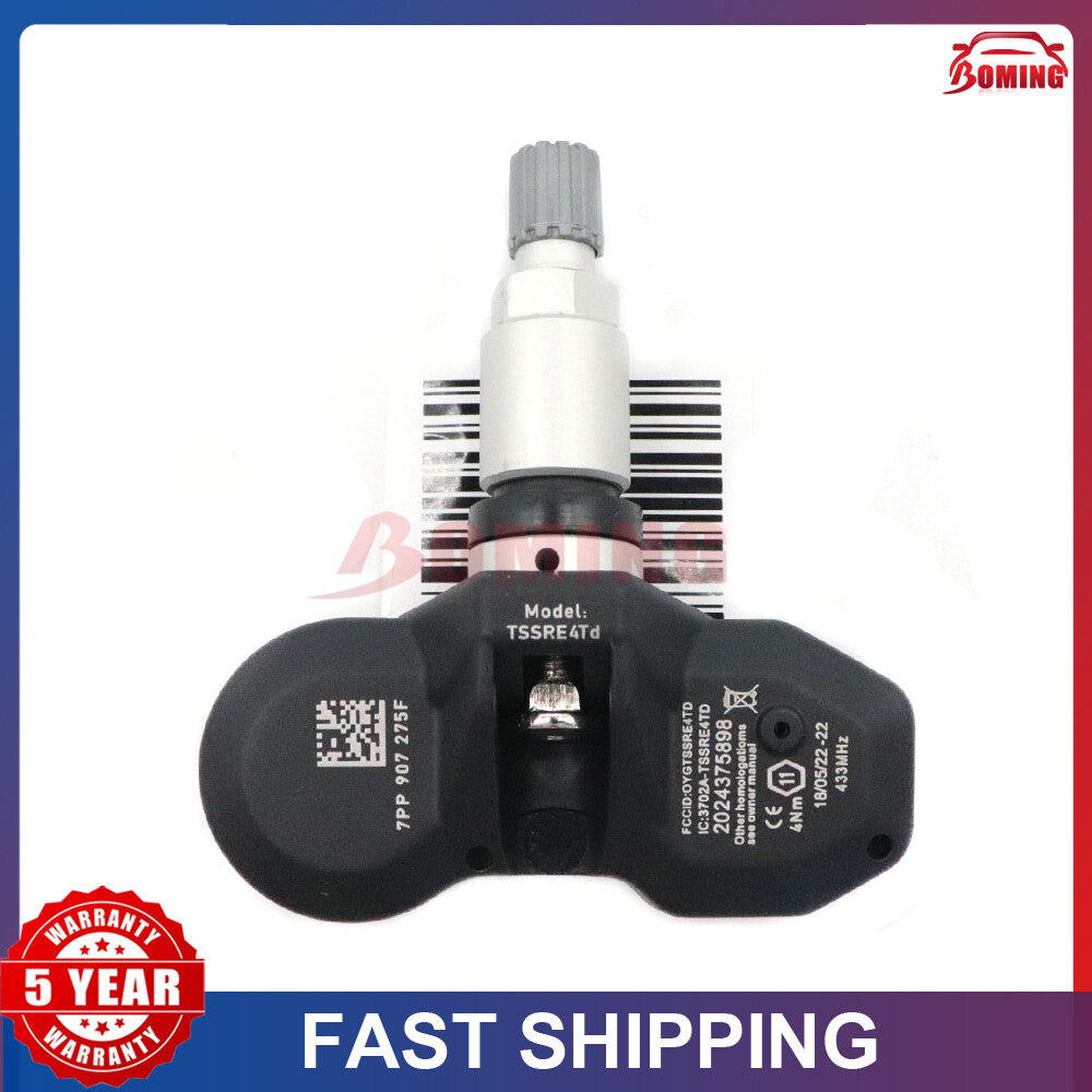 The new tire pressure sensor TPMS 7PP907275F is suitable for Audi for A6 , for A8 , Q7, R8, for Porsche , and for Volkswagen vehicles with a 433MHz clock speed.