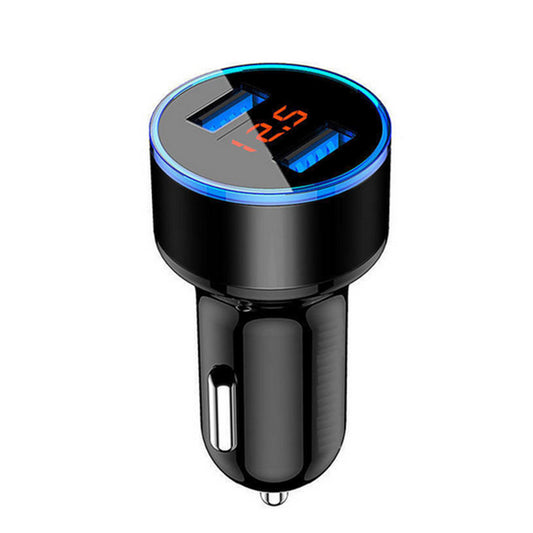 Dual USB Fast Charging Adapter Cigarette Lighter Car Charger Voltmeter 12V 24V