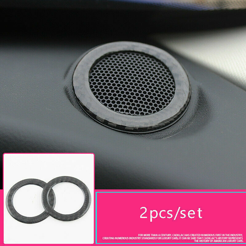 Carbon Fiber Interior Dashboard Speaker Cover Trim for Jaguar F-PACE 2016-2020