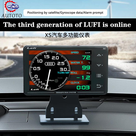 OBD2 Boost gauge GPS Multi-function LCD GyrometerTurbine Car Modified Instrument
