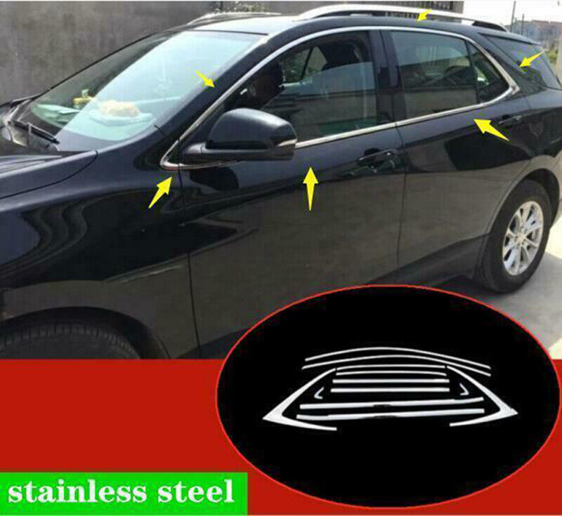 for Chevrolet Equinox 2018-21 Chrome Steel Window Full Sill Frame Trim Strip 12x