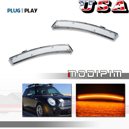 Front-mounted amber LED light with clear lens suitable for 02-08 for Mini Cooper R50 R52 R53