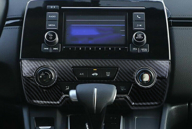 Console AC Switch Control Panel Trim 1 for Honda CRV 2017-2022 ABS Carbon Fiber