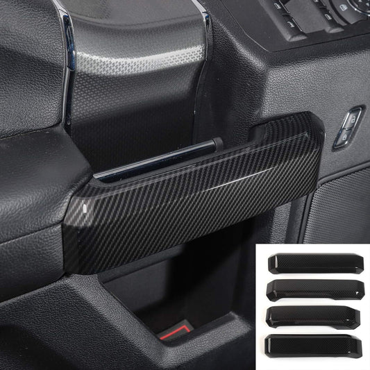 Carbon Fiber For 15-20 for Ford F-150 Inner Door Handles Cover Trim Accessories 4PCS