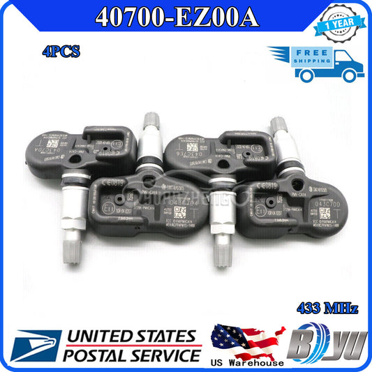 40700-EZ00A Complete Set of 4 New Tire Pressure Sensors PMV-CA14 for Nissan TPMS
