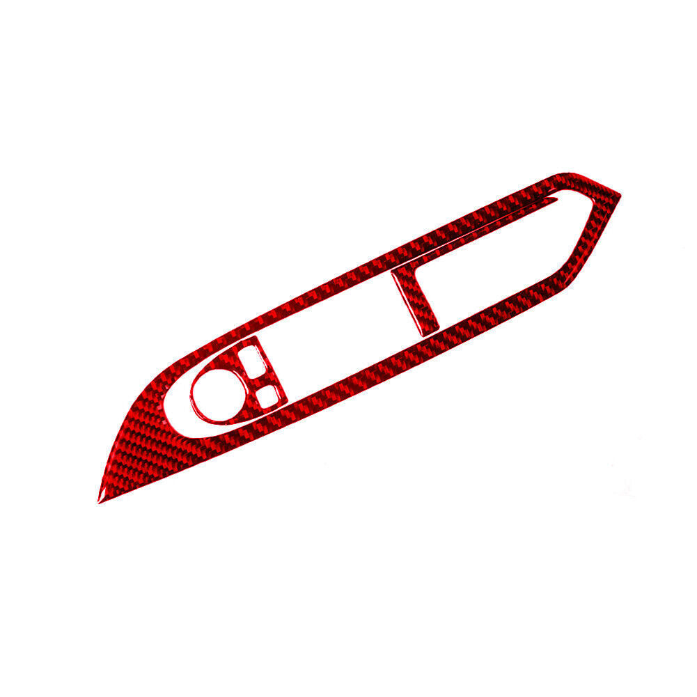 3Pcs Red Carbon Fiber Driver Window Switch Panel Cover Trim for BMW 6 Series F12