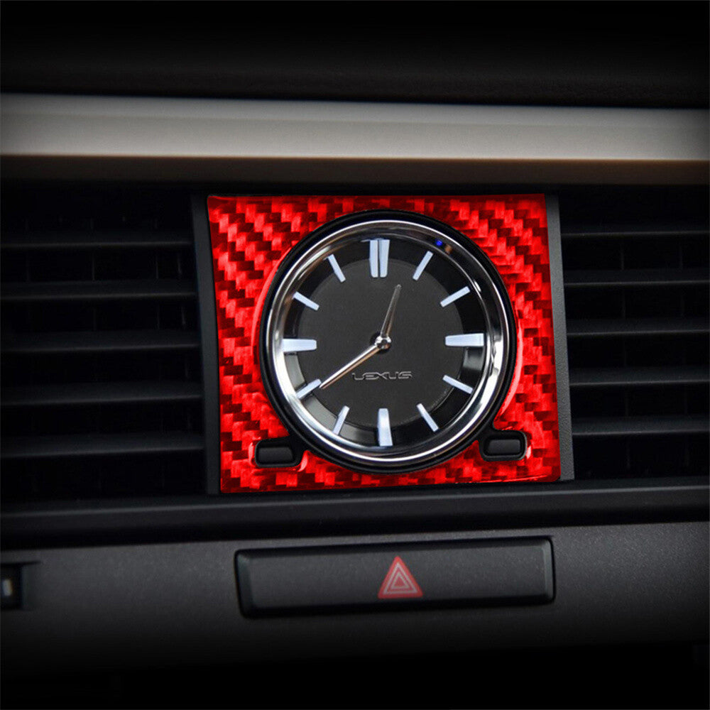 Red Carbon Fiber Central Console Clock Cover for Lexus RX300 270 200T 450H 16-19