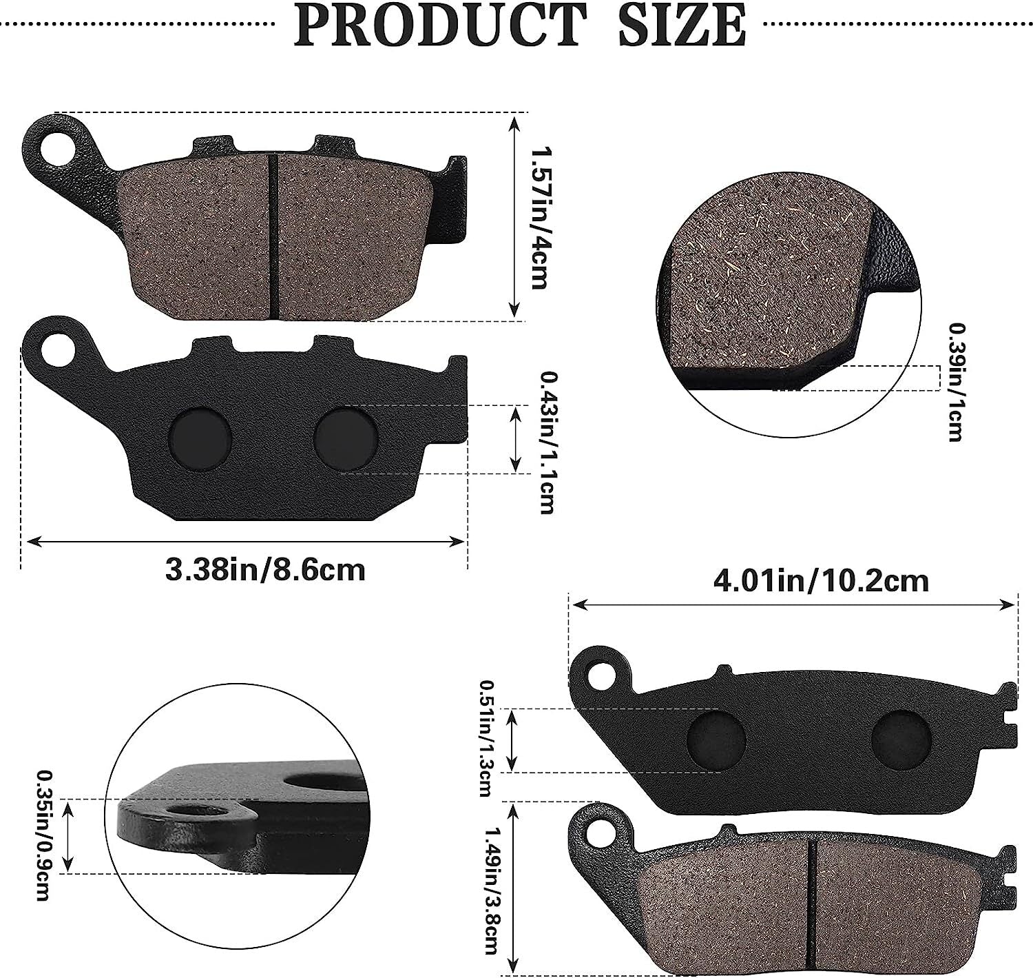 Brake Pads for Honda CMX500 Rebel/CTX700/NC700X NC700S/VTR250/CB500X CB500F