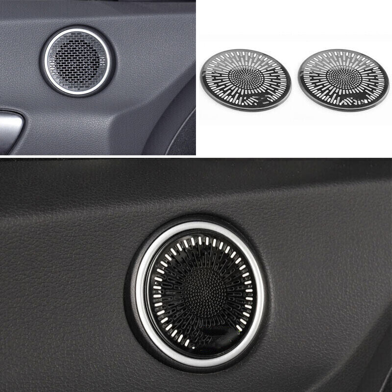 Black Steel for Hyundai Sonata 2020-2023 Front Door Speaker Horn Cover Trim 2X