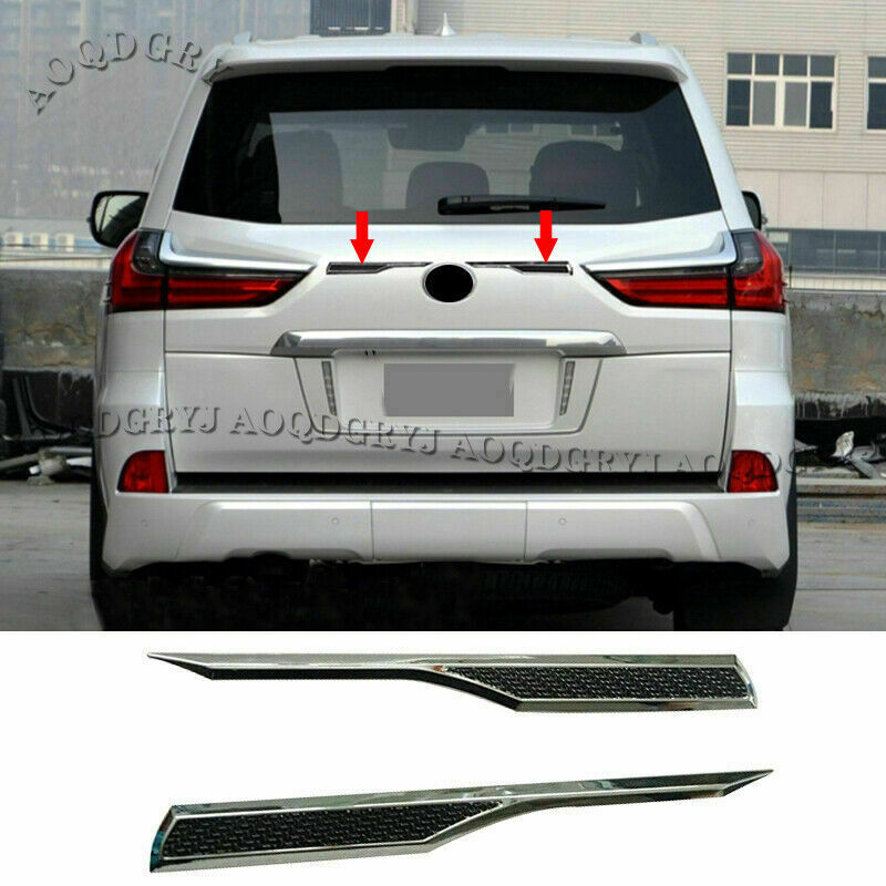 2Pcs Trunk Tailgate Moulding Trim Cover for LEXUS LX570 2016-2021 W/Chrome Trim
