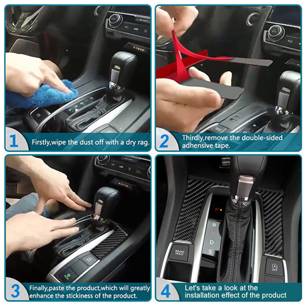 Carbon Fiber Interior Steering Wheel Button Cover Trim for Acura TSX 2004-2008