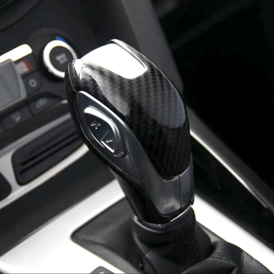 for Ford Escape Kuga 2013-2019 Carbon Style ABS Gear Shift Knob Cover Trim Decor