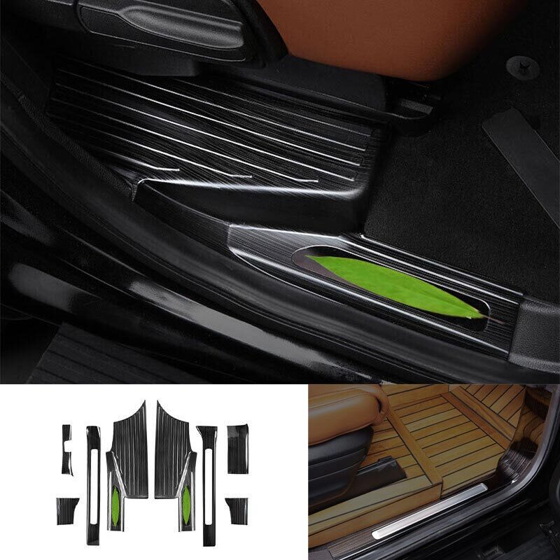 Protector Plate Threshold Bar Door Sill Black for Lincoln for Navigator 18-22 Steel