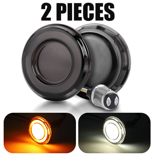 Amber White Rear 1157 LED Turn Signal Brake Light Smoke Lens For Touring Softail