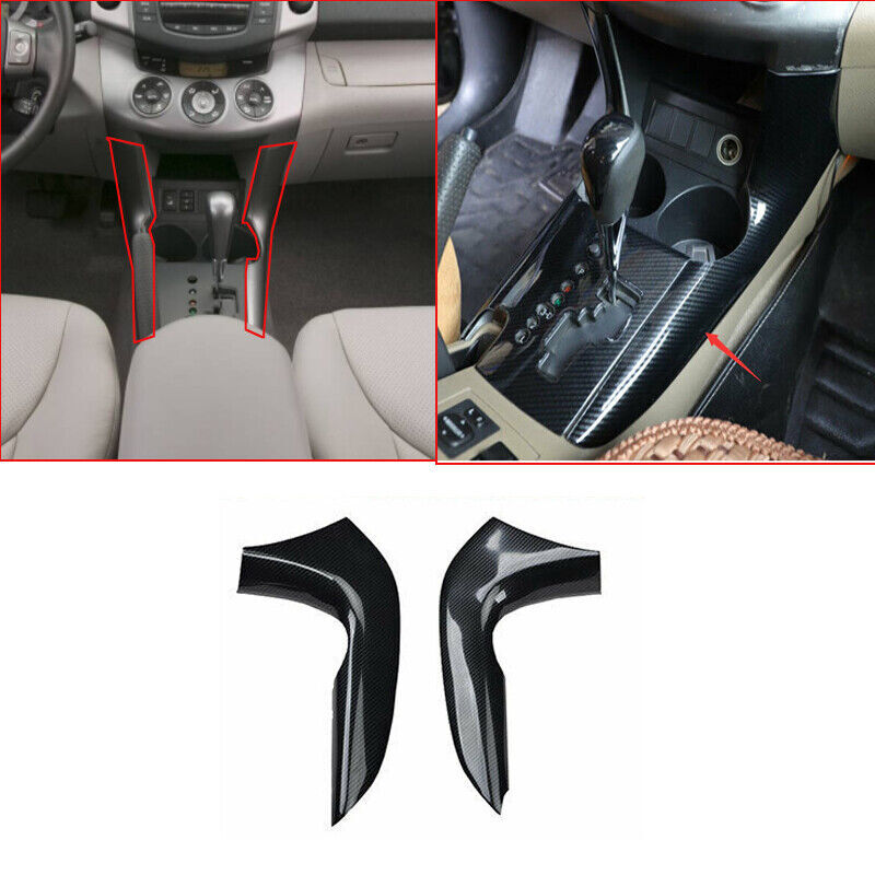 for Toyota RAV4 2006-2012 Carbon Fiber Middle Console Gear Shift Side Cover Trim