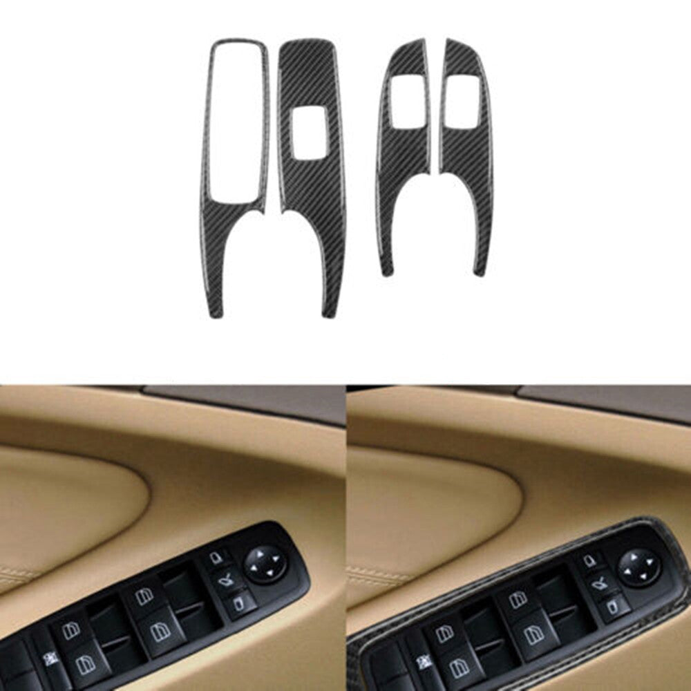 Carbon Fiber Window Lift Panel Cover Trim for Mercedes Benz M-class W164 2006-11