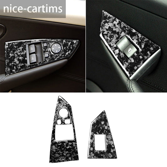 3¡ÁForged Carbon Fiber Window Lift Switch Trim for BMW 6 series E63 E64 2004-2010