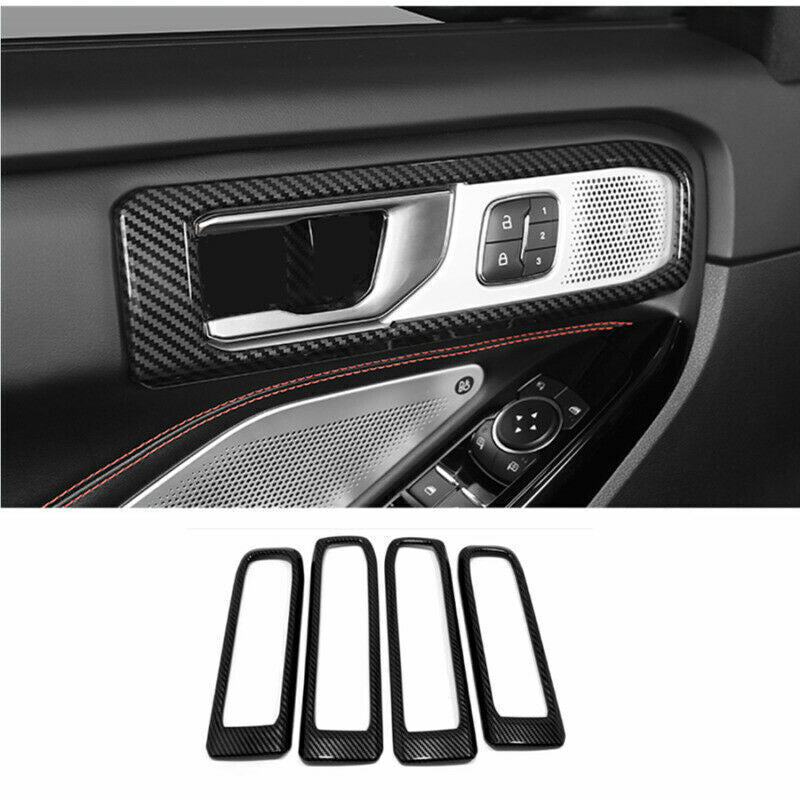 for Ford Explorer 2020-2023 Carbon Fiber ABS Inner Door Handle Bowl Frame Cover