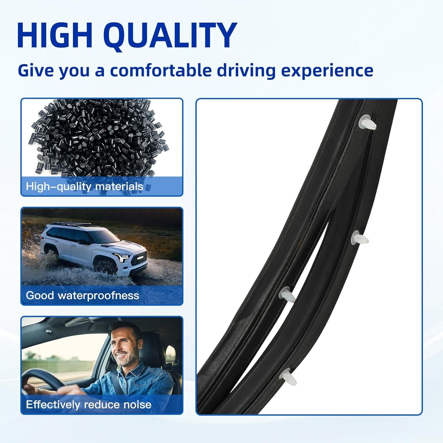 Rubber Fits 2003-2007 for Honda Accord Front Left Door Seal Weatherstrip Replacement