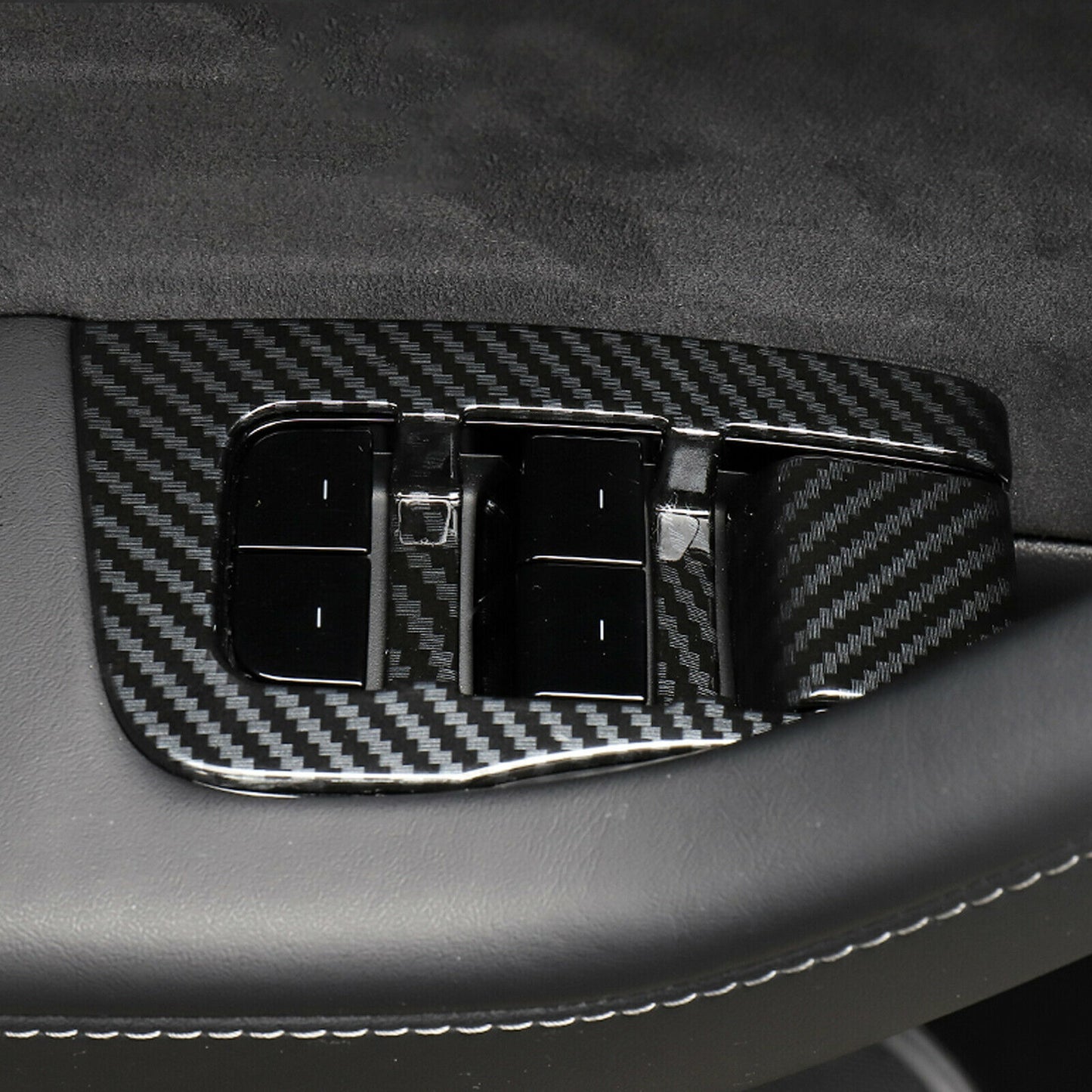 Carbon Fiber Window Switch Lift Button Frame Trim 6X for Tesla Model 3 2017-2023