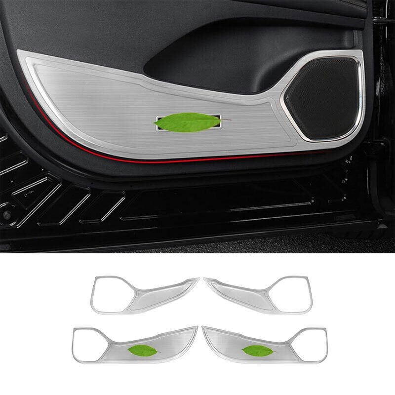 Silver Inner Door Anti-Kick Panel Titanium Cover Trim for Lincoln Corsair 20-22