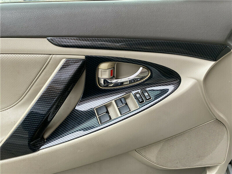 for Toyota for Camry 2007-11 Carbon Fiber ABS Window Lift Panel Switch Cover Trim 6x