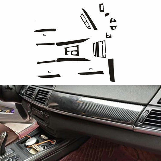 22Carbon Fiber Interior Accessories Whole Kit Cover Fit for BMW X5 E70 X6 E71 AT