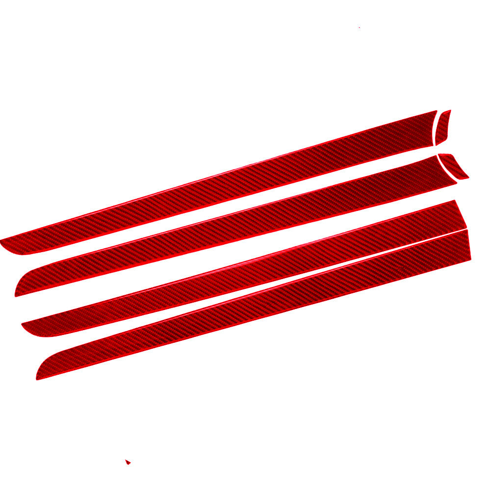 3Pcs Red Carbon Fiber Central CD Player Panel Trim Cover for Audi for A4 S4 2007-08