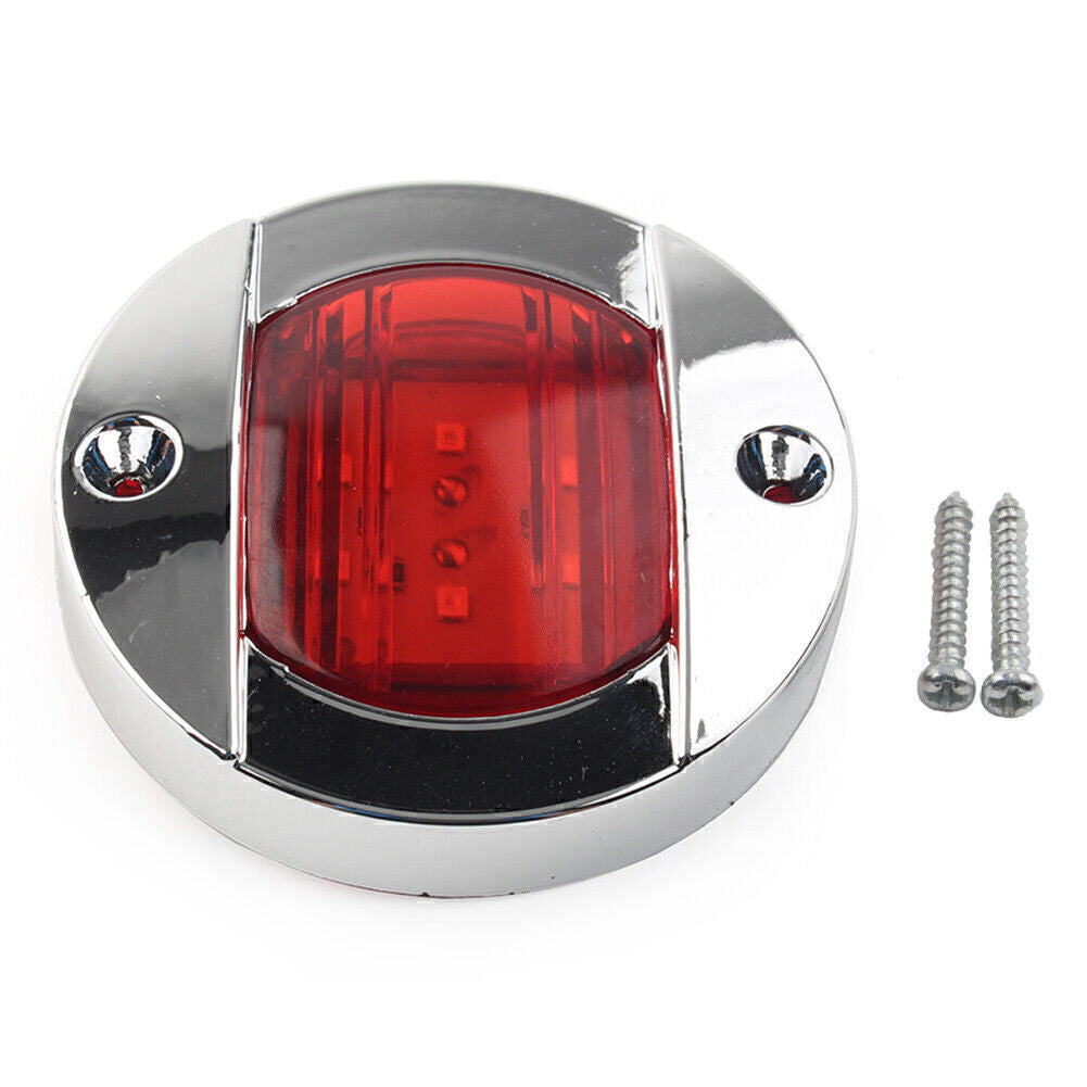 12V LED Side Marker Trailer Lights Red Lamp Round Fit Truck Trailer RV Boat Car