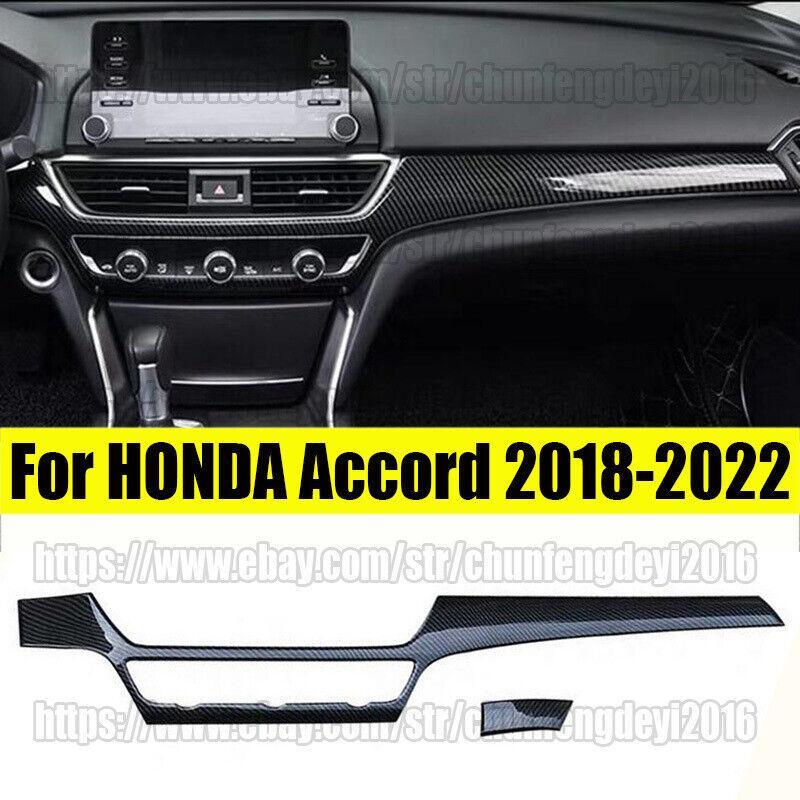 for Honda Accord 10th 2018-22 Carbon Fiber Texture Console Dashboard Strip Trim
