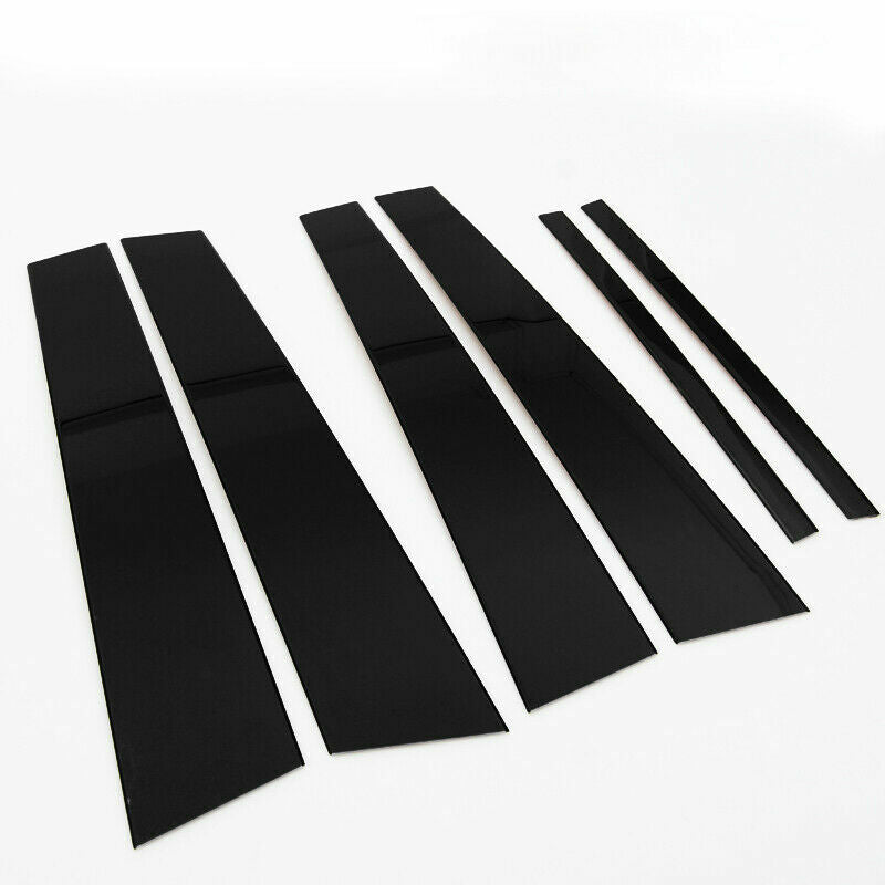 6Pcs for Honda Accord 2008-2013 Black Window BC Pillar Post Molding Trim Covers